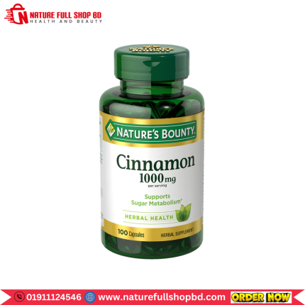 Nature’s Bounty Cinnamon 1000 mg 100 Capsules