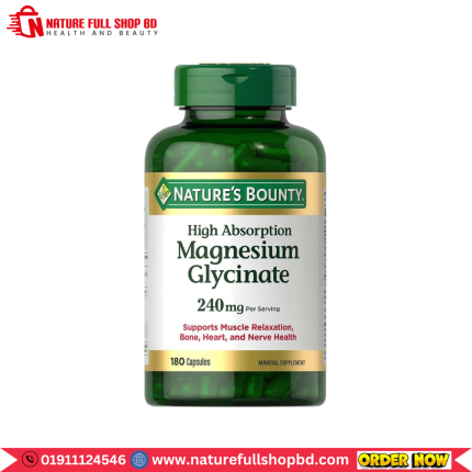 Nature’s Bounty Magnesium Glycinate 240 mg 180 Capsules