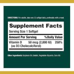 Nature's Bounty D3 50 mcg 2000 IU 240 Rapid Release Softgels - Image 2