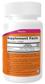 Now Foods High Potency Vitamin D-3 10,000 IU 120 Softgels - Image 3