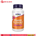 Now Foods Vitamin D-3 & K-2 1000 IU / 45 mcg 120 Veg Capsules