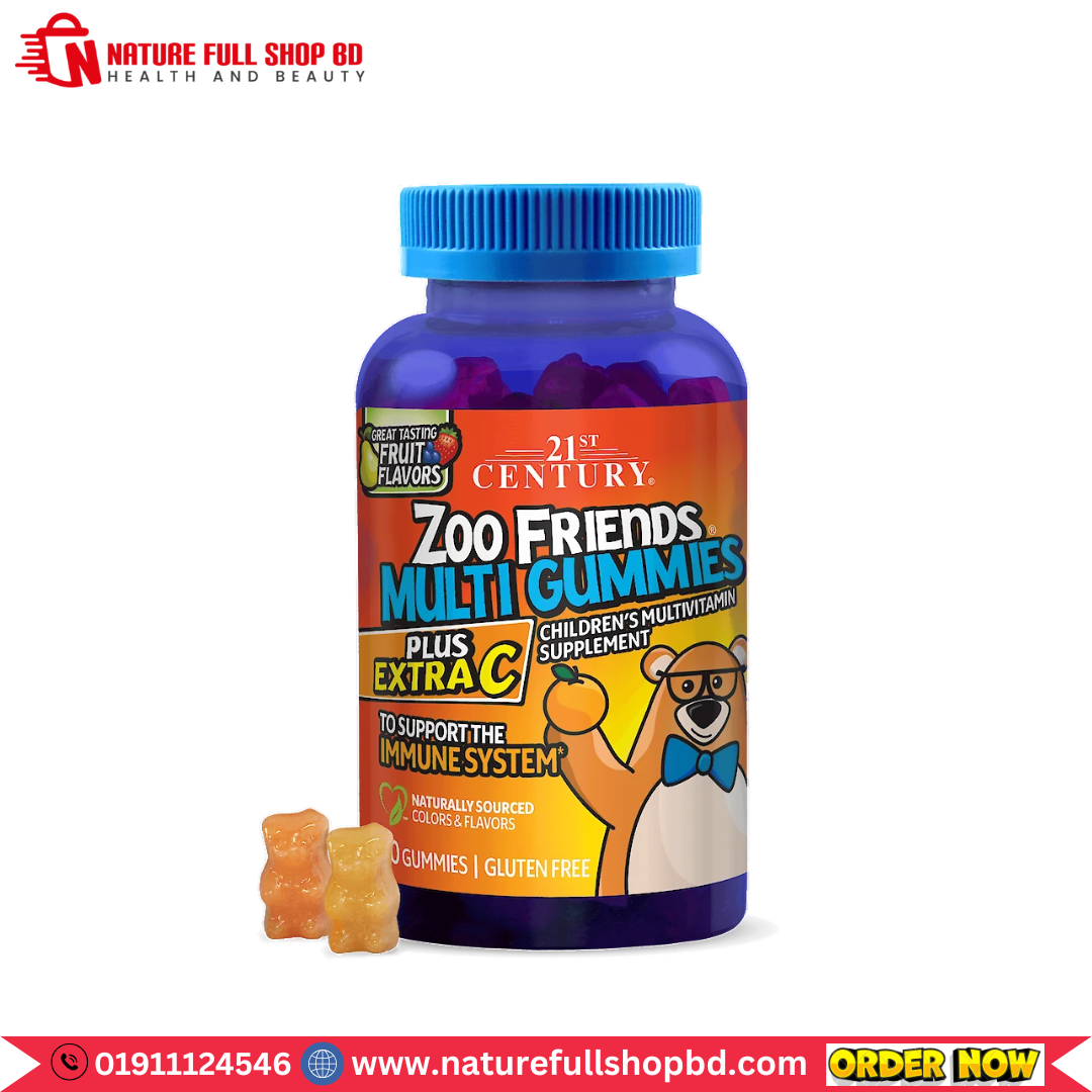 0 - 2025-05-24T201804.479 21st Century Zoo Friends Multi Gummies Plus Extra C Great Tasting Fruit 60 Gummies - Image 1