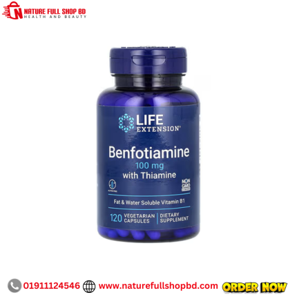 Life Extension Benfotiamine with Thiamine 100 mg 120 Vegetarian Capsules
