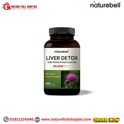 NatureBell Liver Detox with Milk Thistle 30,000mg & Black Currant 200 Capsules