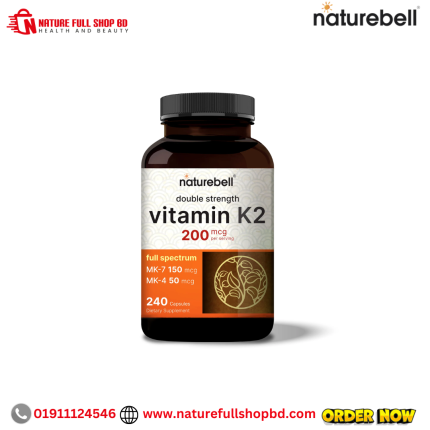 NatureBell Vitamin K-2 Supplement with MK-7 & MK-4 200 mcg 240 Capsules