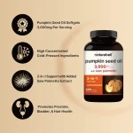 NatureBell Virgin Pumpkin Seed Oil with Saw Palmetto 3,000 mg 240 Softgels - Image 3