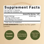 Naturebell Moringa (Made with Organic Moringa Powder) 8000mg 240 Capsules - Image 2