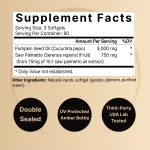 NatureBell Virgin Pumpkin Seed Oil with Saw Palmetto 3,000 mg 240 Softgels - Image 2