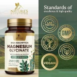 Nature's Nutrition High Absorption Magnesium Glycinate 250 mg 120 Tablets - Image 3