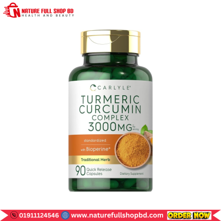 Carlyle Turmeric Curcumin with Bioperine 3000 mg 90 Powder Capsules