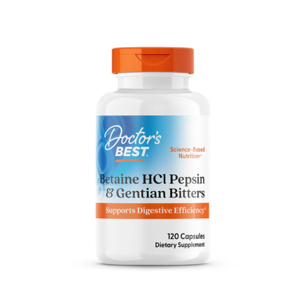 Doctor's Best Betaine HCl Pepsin & Gentian Bitters 120 Capsules