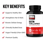 Force Factor Biotin 10,000 mcg 100 Vegetable Capsules - Image 4
