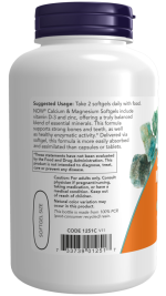 Now Foods Calcium & Magnesium with Vitamin D-3 and Zinc 120 Softgels - Image 3