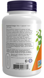 Now Foods Raw Maca 750 mg 90 Veg Capsules - Image 2