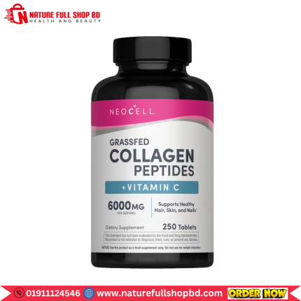 NeoCell Grassfed Collagen Peptides + Vitamin C 6000 mg 250 Tablets