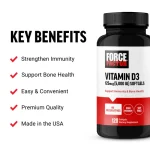Force Factor Vitamin D3 125 mcg 5,000 IU 120 Softgels - Image 3