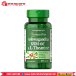 Puritan's Pride Ashwagandha KSM-66® & L-Theanine 60 Tablets