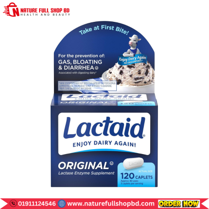 Lactaid Original Strength Lactose Intolerance Relief 120 Caplets