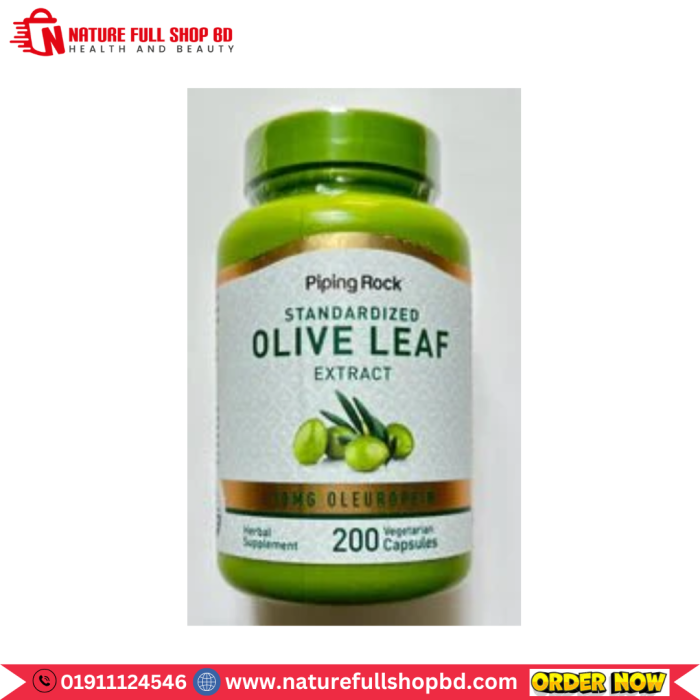 Piping Rock Standardized Olive Leaf Extract 30 mg Oleuropein 200 Vegetarian Capsules - Image 1