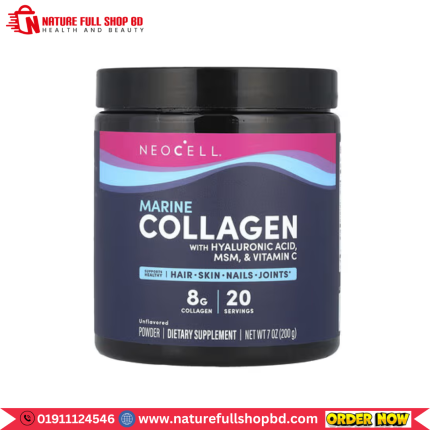 NeoCell Marine Collagen Powder With Hyaluronic Acid, MSM, & Vitamin C Unflavored 200g