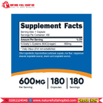 Nutricost NAC N-Acetyl L-Cysteine 600 mg 180 Capsules - Image 2