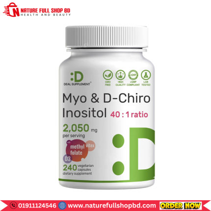 Deal Supplement Myo-Inositol & D-Chiro Inositol 2050 mg 240 Veggie Capsules