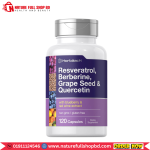 Horbäach Resveratrol, Berberine, Grape Seed & Quercetin with Blueberry & Red Wine Extract 120 Capsules