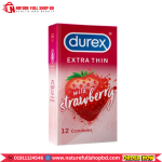 Durex Extra Thin Wild Strawberry Flavoured Condoms-12 Pcs Pack