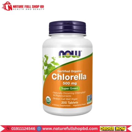Now Foods Certified Organic Chlorella 500 mg 200 Tablets