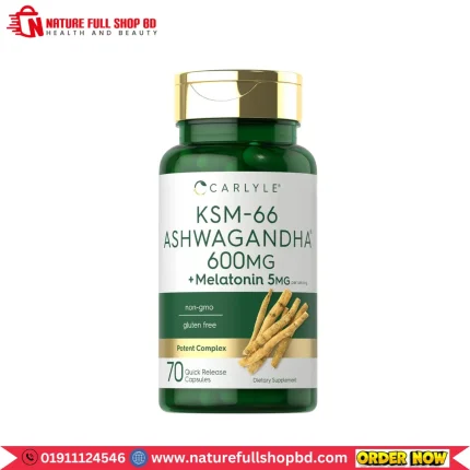 Carlyle KSM-66 Ashwagandha 600 mg with Melatonin 5mg 70 Capsules